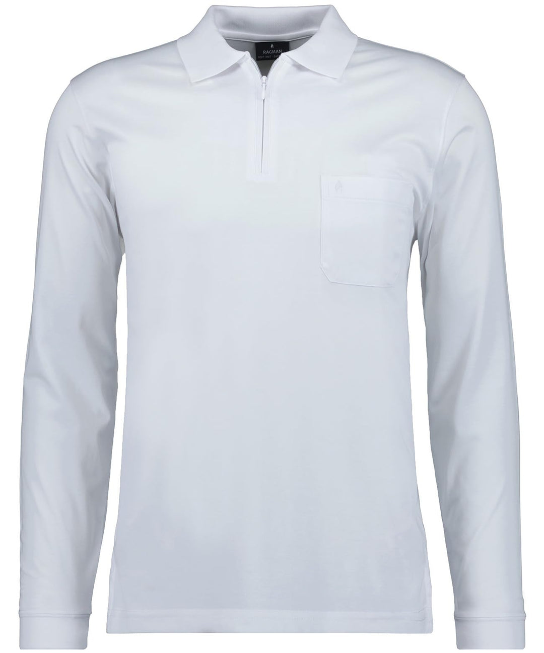 RAGMAN Herren Softknit-Polo Fineliner, Langarm M Weiss-006, M Weiss-006