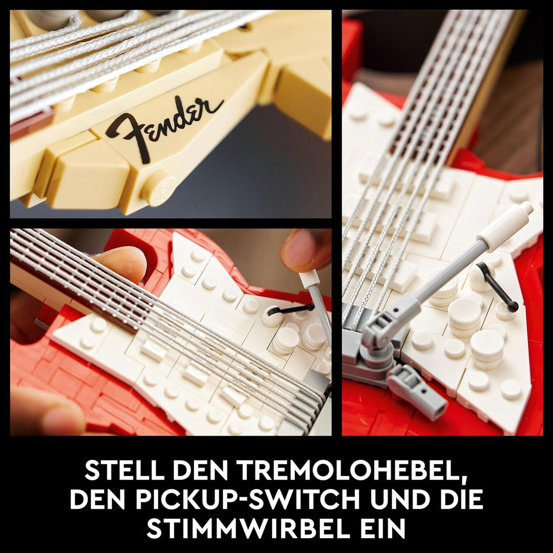 LEGO Ideas Fender Stratocaster, DIY-Gitarren-Kit, Modell-Musikinstrument für Jugendliche und Erwachs