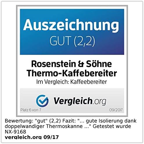 Rosenstein & Söhne French Press Thermos: Thermo-Kaffeebereiter, French-Press, Edelstahl, doppelwandi