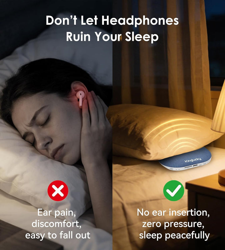 King Lucky Kissen Lautsprecher Bluetooth Klein Regengeräusche zum Einschlafen – Mini Schlaflautsprec