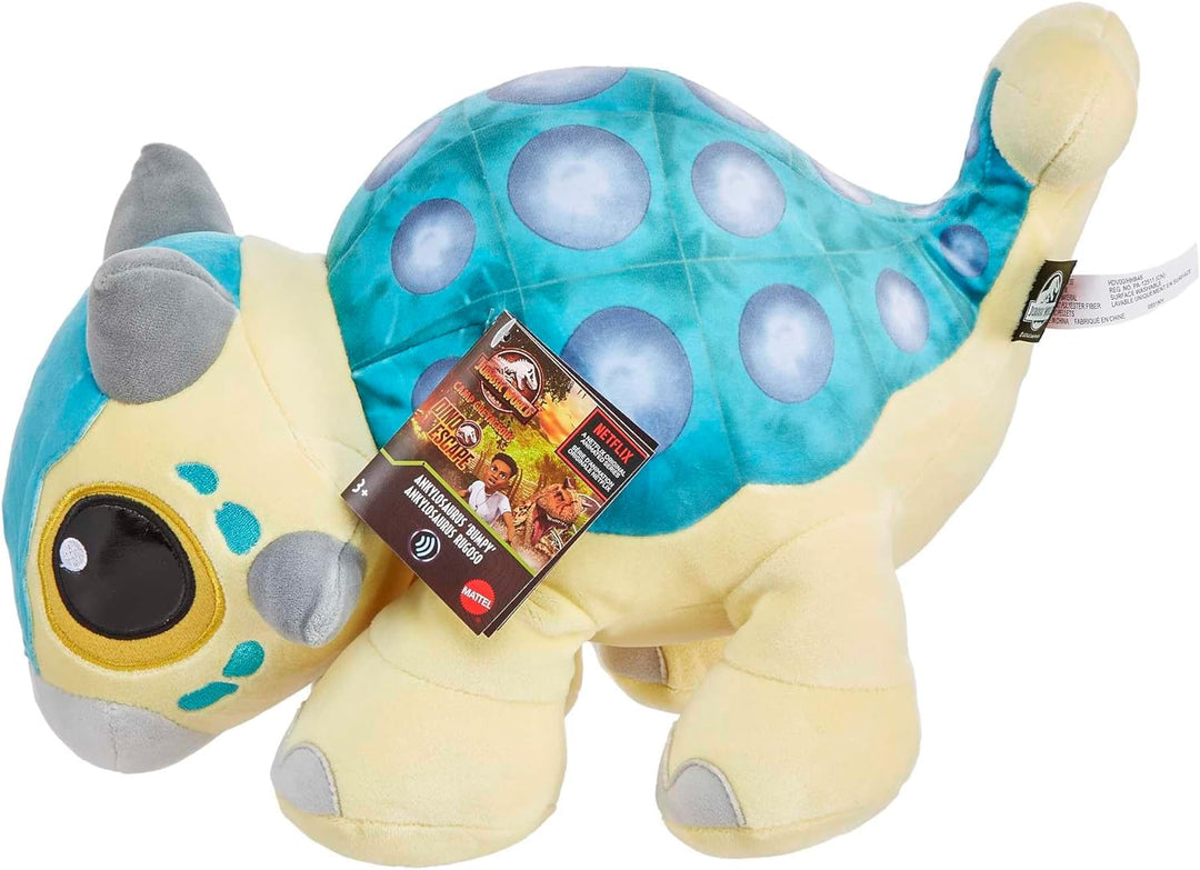 Jurassic World Ankylosaurus - Funktionsplüsch Kuscheltier, 38cm, bewegliche Beine und Brüllsound, fü