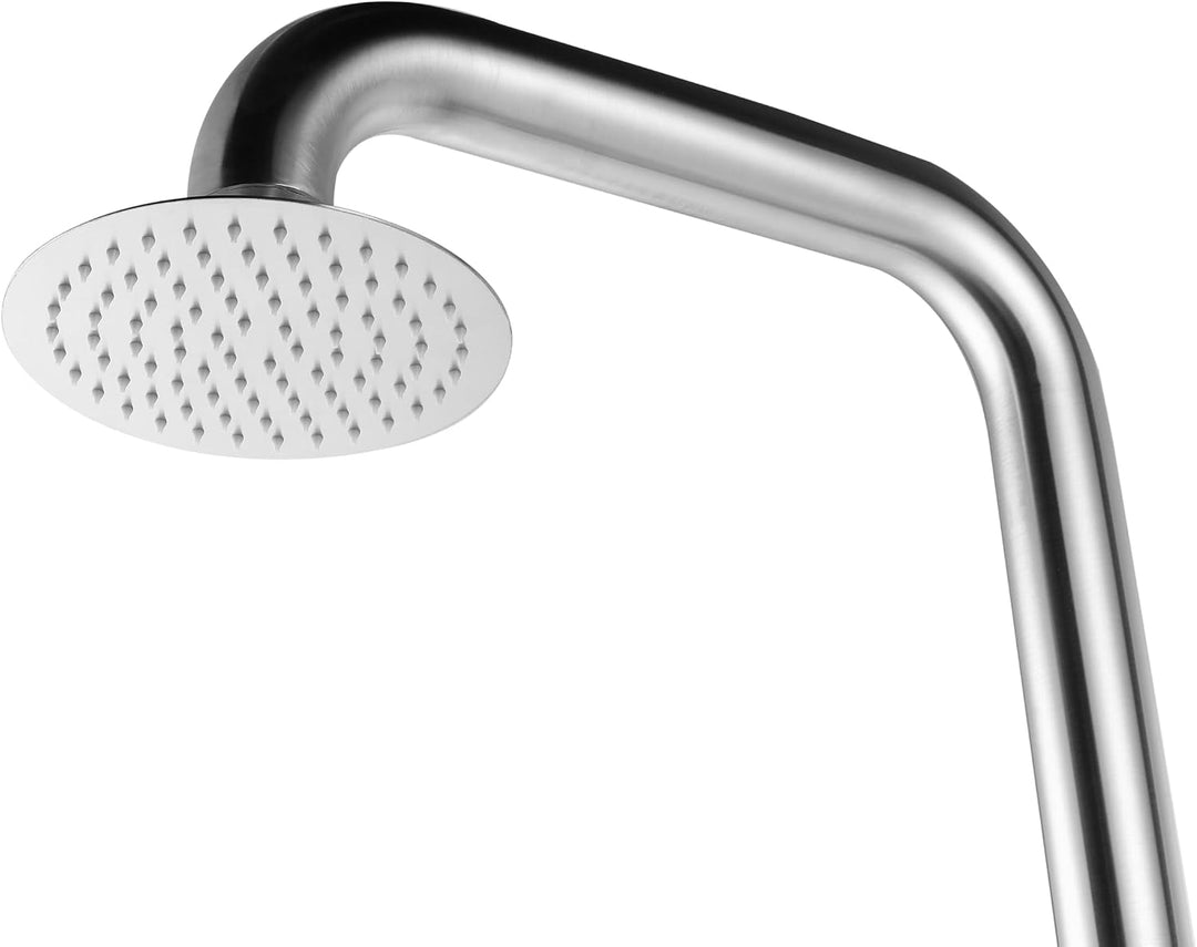 Edelstahl Gartendusche Premium Sensation 220 cm Outdoor Dusche mit Regenduschkopf Ø20 cm &amp; Handbraus