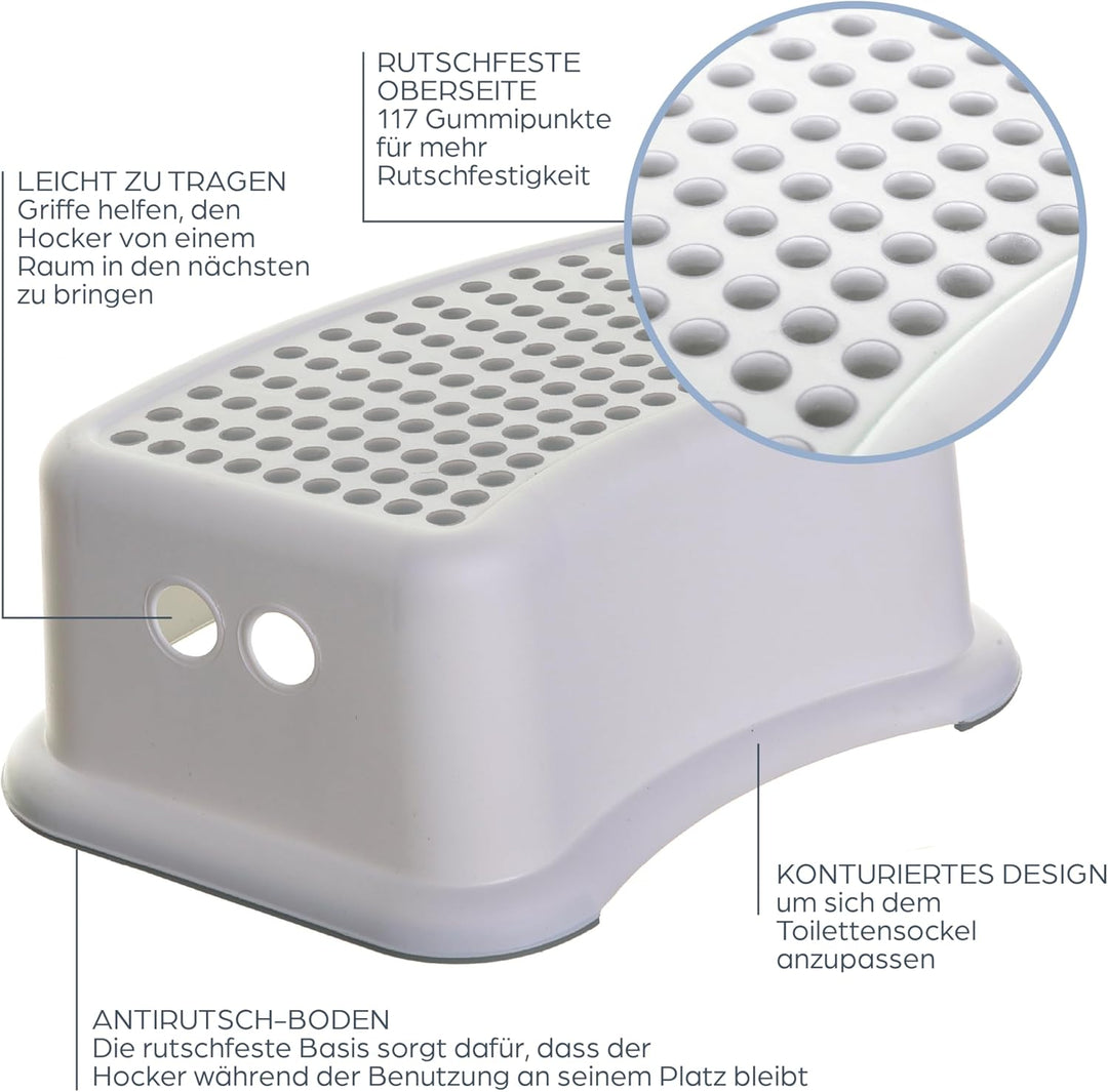 Dreambaby G7001BB Toilettensitz und Tritthocker, konturiert, Grau, Set