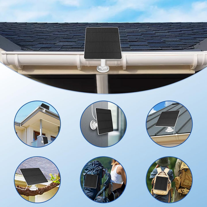 Solarpanel für Arlo Pro 3/Arlo Pro 4/Arlo Pro 5S/Pro 3 Floodlight/Ultra/Ultra2, 5W Solarpanel für Üb