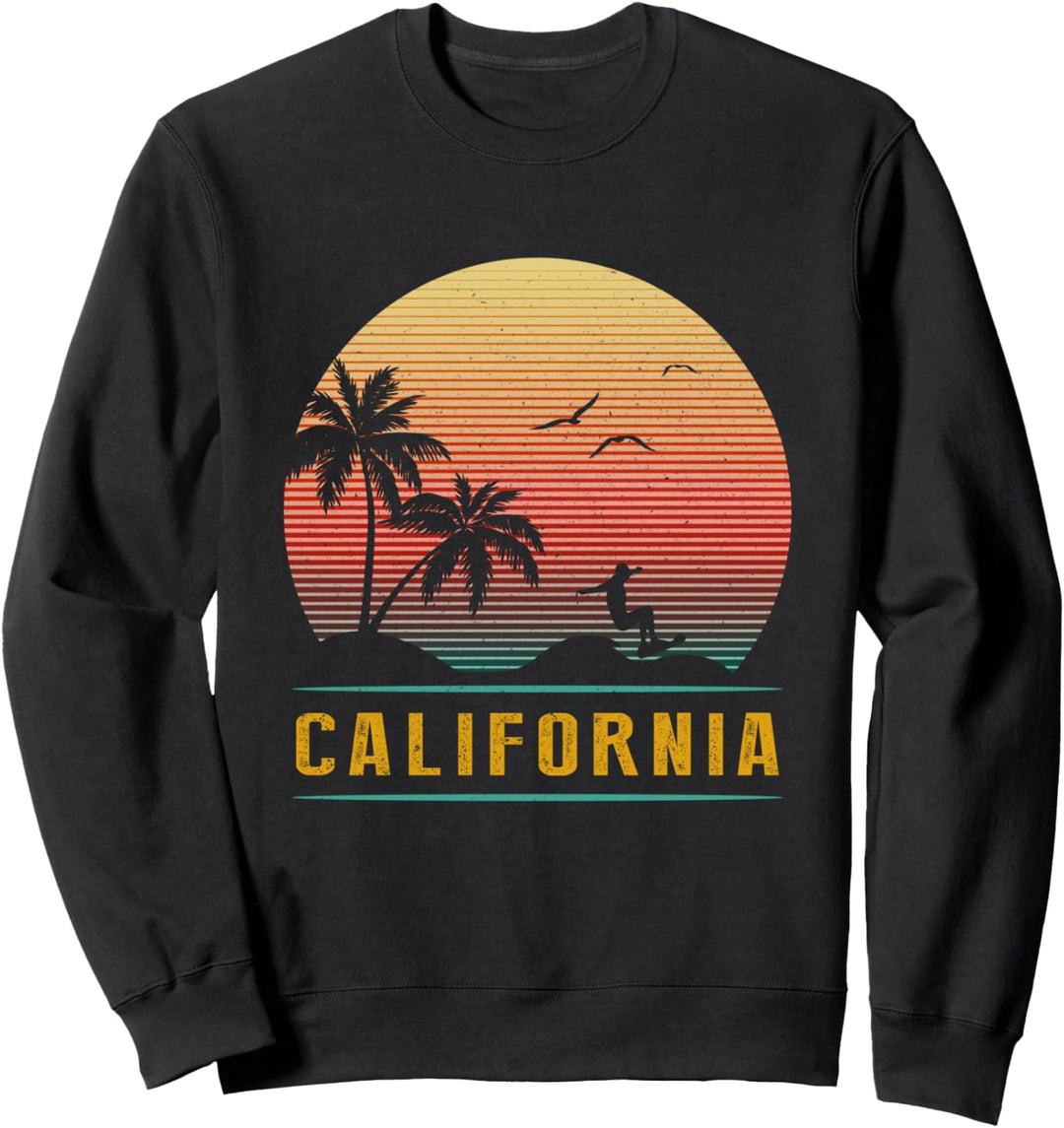 Kalifornien Sommer Surfer Surfing Vintage Retro 70er Sweatshirt