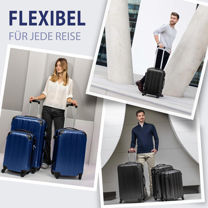 FERGÉ Kofferset Hartschale 3-teilig QUÉBEC Trolley-Set - Handgepäck 55 cm, L und XL 3er Set Hartscha