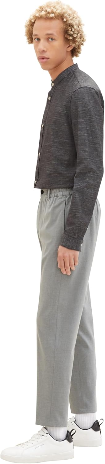 TOM TAILOR Denim Herren Relaxed Tapered Fit Hose in Ankle-Länge, 28W / 32L 10350 - Heather Grey Mela
