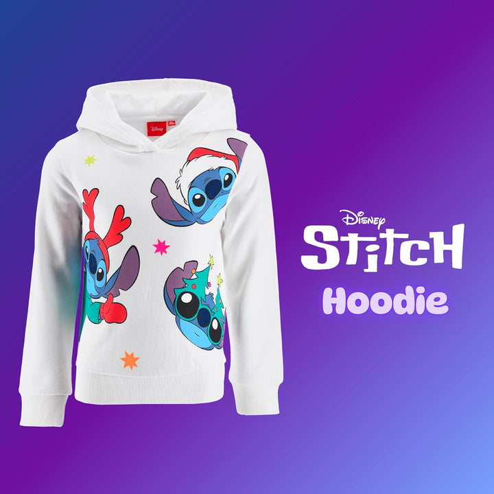 Disney Stitch Mädchen Kapuzenpullover, Design Weihnachts Sweatshirt, Pullover für Mädchen, Grössen 3