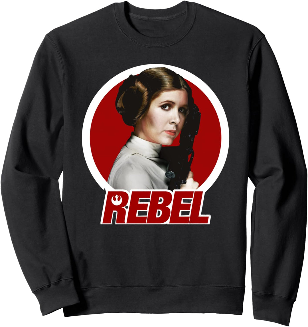 Star Wars Princess Leia Rebel Bold Text Circle Portrait Sweatshirt