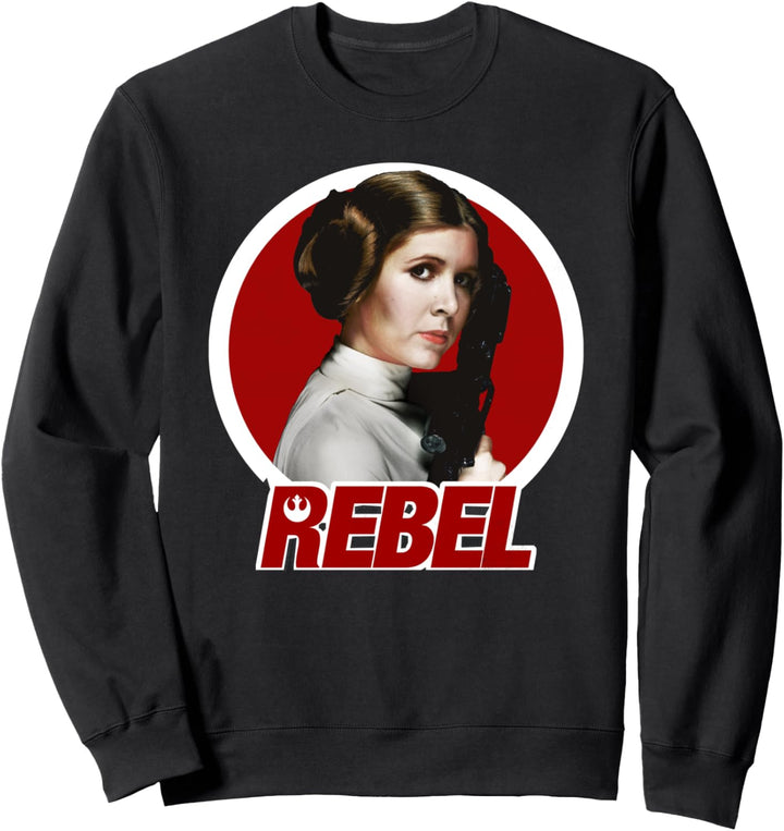 Star Wars Princess Leia Rebel Bold Text Circle Portrait Sweatshirt