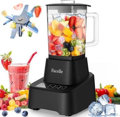 Standmixer, Facelle Mixer Smoothie Maker für Smoothies und Shakes, 1,6L Glasmixer mit Touchscreen 3+