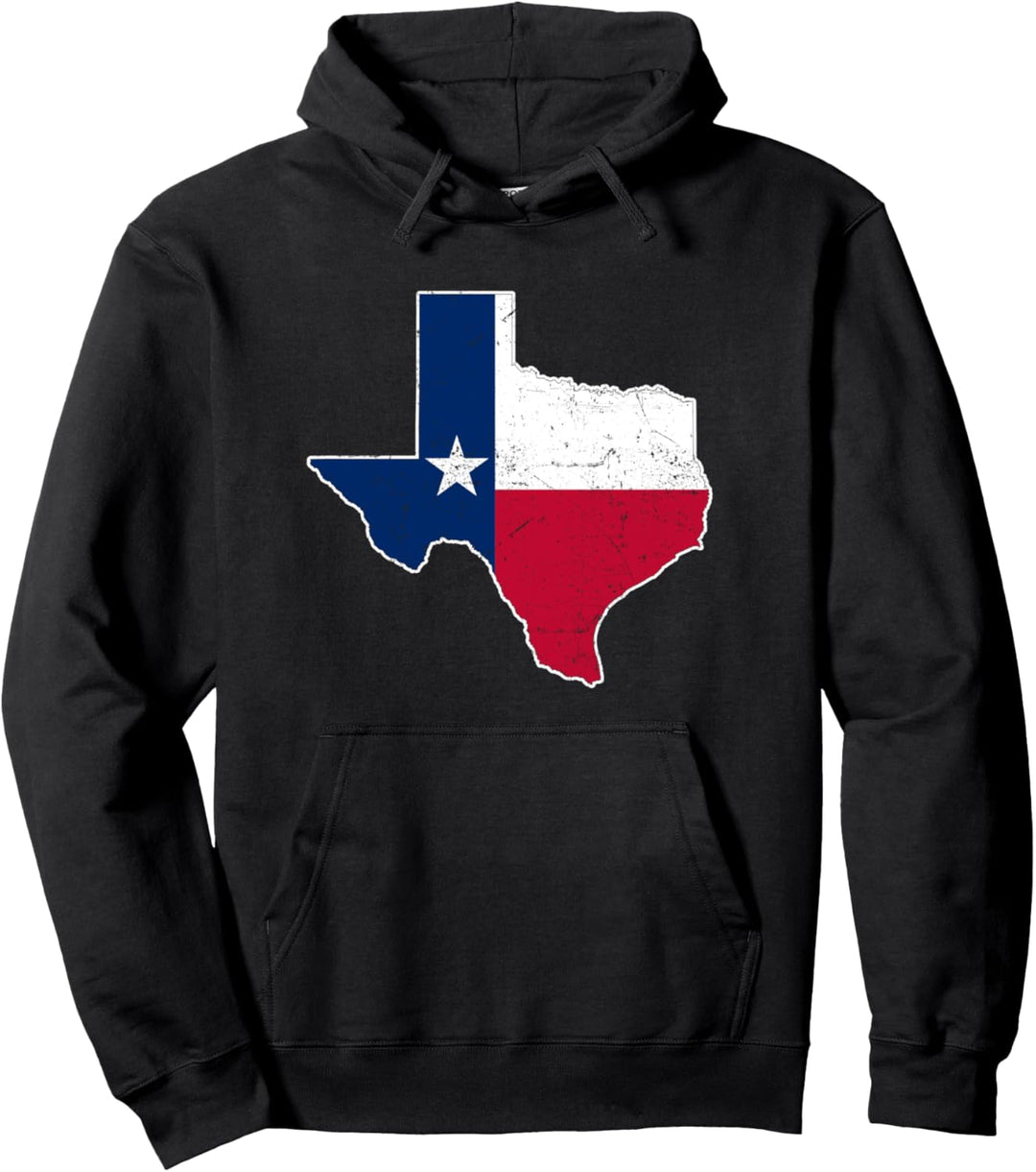 Citizen Proud America State Distressed Map Texas Pullover Hoodie