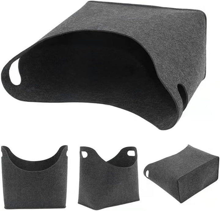 Brennholzkorb, robuster Holzspeicher mit Griffen - Filzbeutel Brennholzkorb mit Griffen Filzprotokol