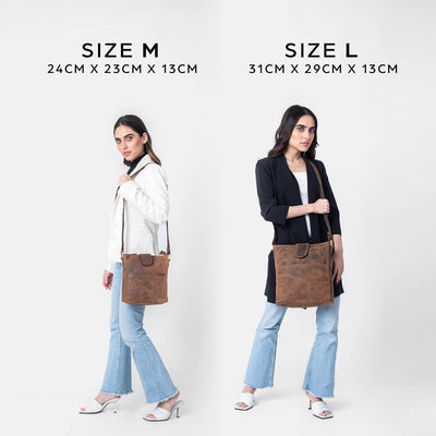 LEABAGS Leder Handtasche Damen I Premium Echtleder Umhängetasche I Damen Schultertasche I Damentasch