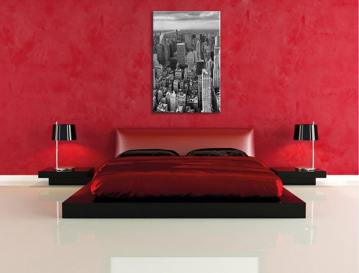 Pixxprint New York Skyline als Leinwandbild/Grösse: 100x70 / Wandbild/Kunstdruck/fertig bespannt, 10