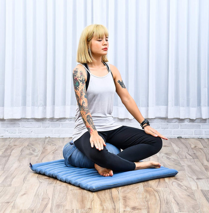 Leewadee Meditationskissen Set Sitzkissen Rund Zafu Yoga Kissen Zabuton Yogakissen Meditationskissen