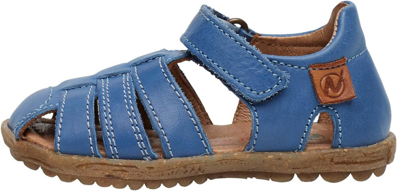 Naturino SEE-Halboffener Lederschuh-Taupe 20 EU Azurblau, 20 EU Azurblau