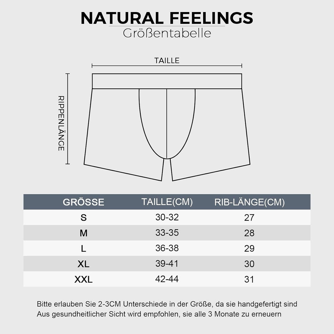 Natural Feelings 2-10er Herren Unterhosen Männer Baumwolle Boxershorts Herren Pack Unterwäsche Men L