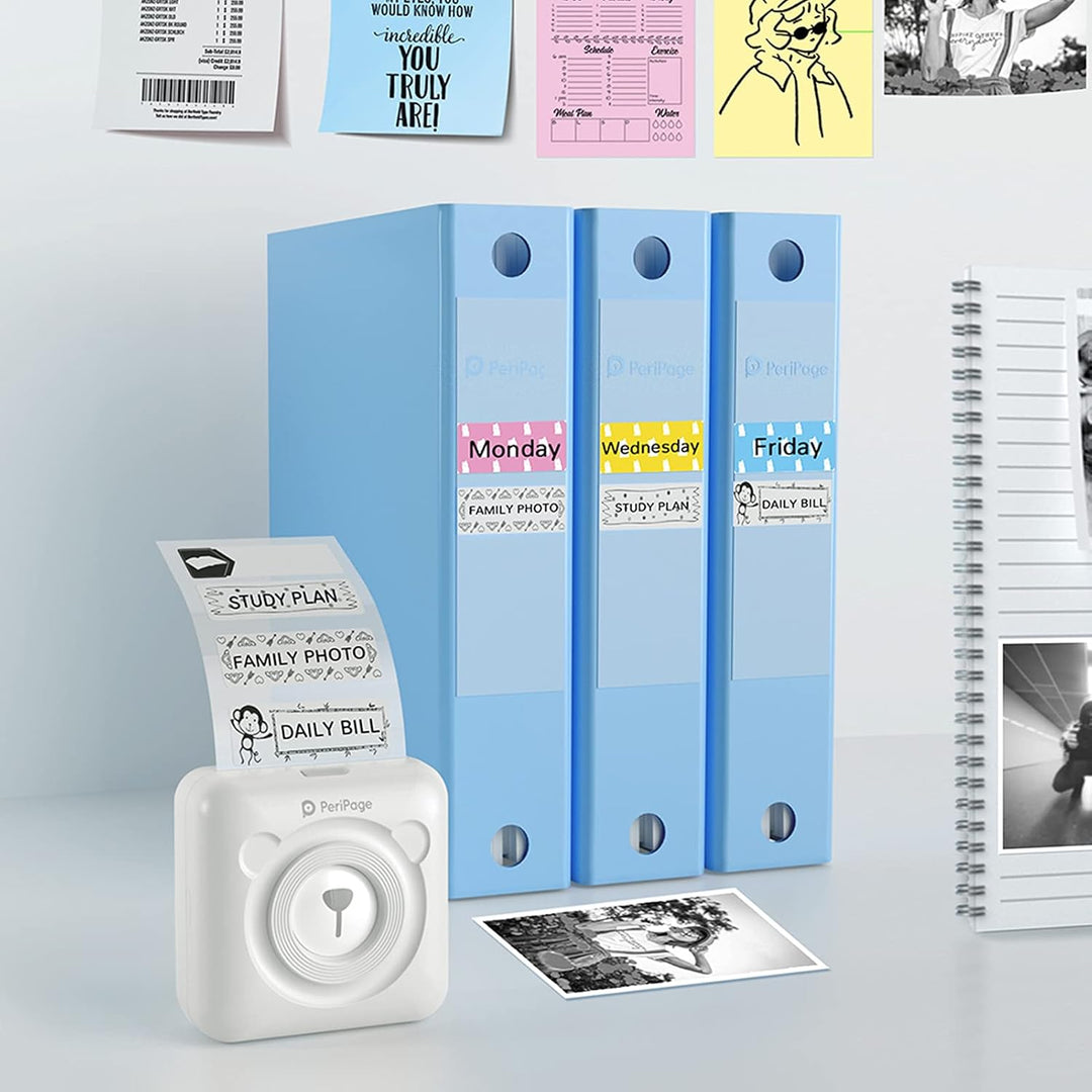 Bisofice PeriPage Mini Fotodrucker für Smartphone Kabelloser BT-Bild-Etiketten-Beleg-Mini Printer Th