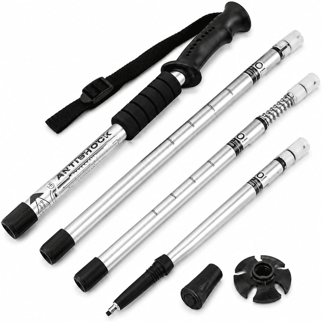 MidGard Teleskop Nordic Walking Stöcke, 50-110 cm höhenverstellbar, Antischock Dämpfung, Wanderstöck