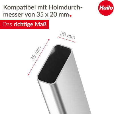 Hailo Leiter-Fuss-Set - Ersatzfüsse für Hailo Trittleitern wie L20, L40, L50 und L60-35 x 20 mm Holm