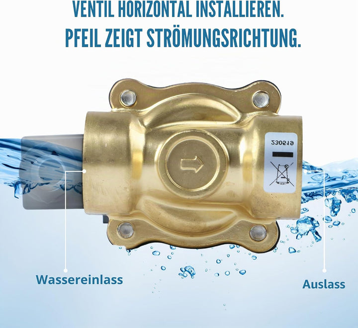 U.S. Solid Solenoid Valve Magnetventil Messing G 3/8" 230V AC Normal geschlossen NC 0-10 bar, elektr