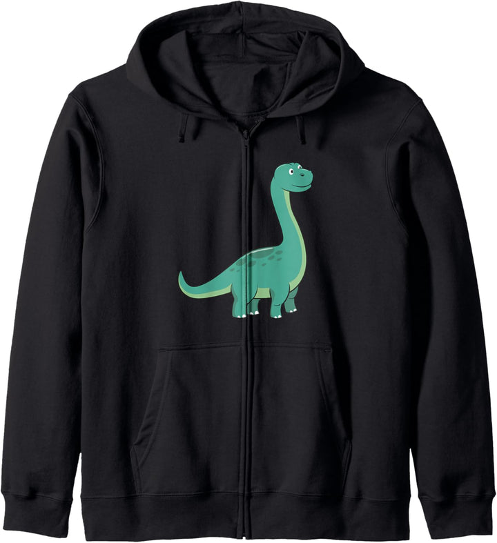 Minimalistisches Abzeichen – niedlicher Dinosaurier-Brontosaurus Kapuzenjacke