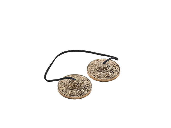 Sonic Energy Handgefertigte Tibetische Zimbel – Tingsha aus Gusslegierung – Ornamentales Design – Fü