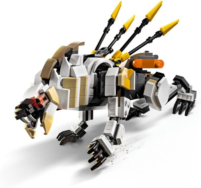 LEGO Horizon Adventures Aloy und Varl vs. Panzerwanderer und Sägezahn, Spielzeug mit Monstermaschine