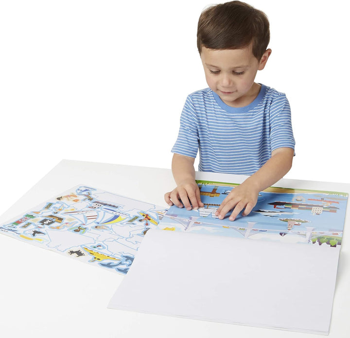 Melissa & Doug Vehicles and Habitats Reusable Bundle Sticker Pad Wiederverwendbare Aufkleber-Set – F