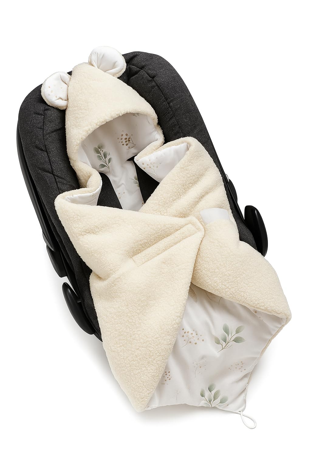 80x80 cm Einschlagdecke für Babyschale Boucle Autositz FRÜHLING ganzjährig wattiert Ganzjahresdecke,