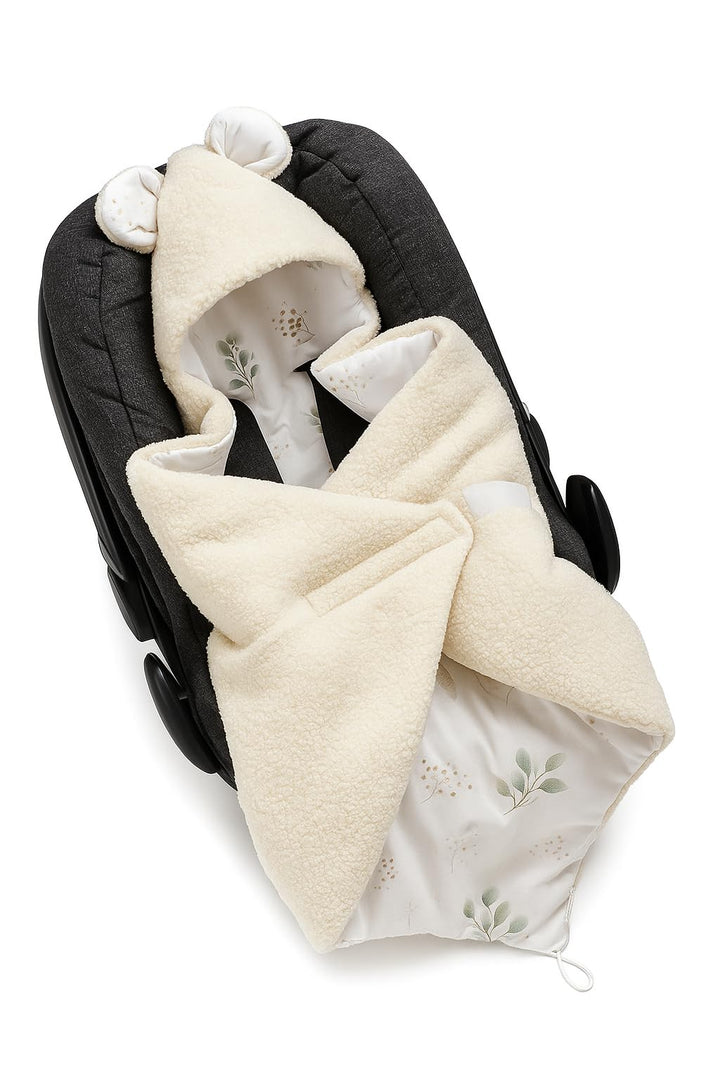 80x80 cm Einschlagdecke für Babyschale Boucle Autositz FRÜHLING ganzjährig wattiert Ganzjahresdecke,