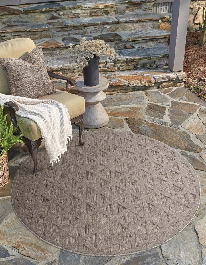 carpet city In-& Outdoor Teppich - Rund 160 cm - für Innen-& Aussenbereich - Wetterfest Balkon-Teppi