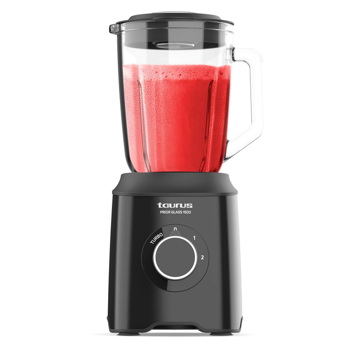 Taurus Prior Glass Standmixer, Küchenmixer, Pürierer, 1500 W, 2 Geschwindigkeitsstufen + Turbo, 4 ab