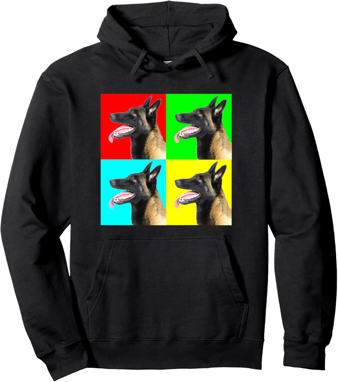 Pop Art Dog Belgian Sheepdog Pullover Hoodie