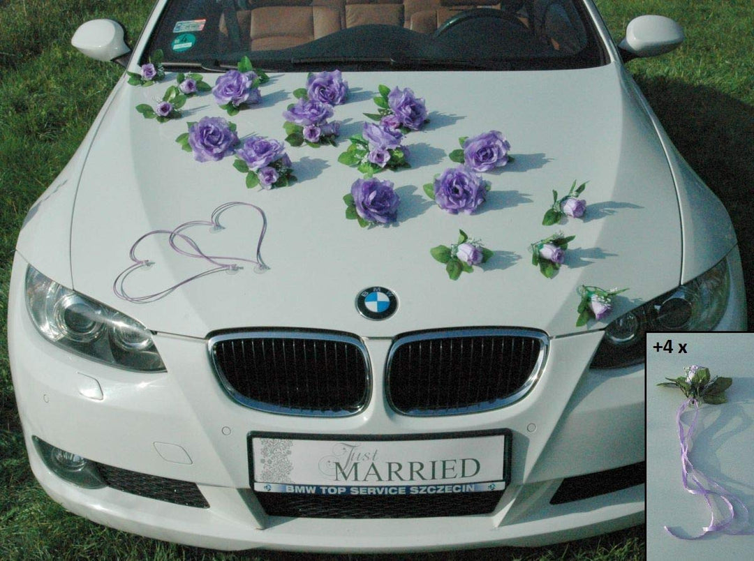Traumschmuck Auto Schmuck Braut Paar Rose Deko Dekoration Autoschmuck Hochzeit Car Auto Wedding Deko