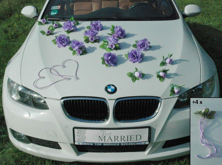 Traumschmuck Auto Schmuck Braut Paar Rose Deko Dekoration Autoschmuck Hochzeit Car Auto Wedding Deko