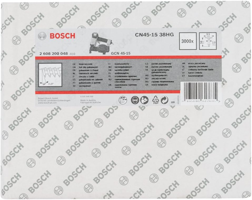 Bosch Professional Dachpappennagel CN 45-15 HG 38 mm, feuerverzinkt, 2608200048, 38 mm