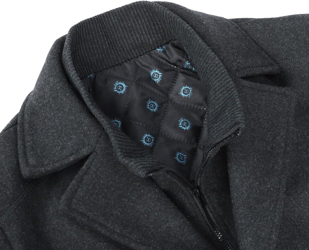 YOUTHUP Herren Mantel mit Steppweste Winter Wollmantel Wolle Freizeit Dicker Übergangsmantel Outdoor
