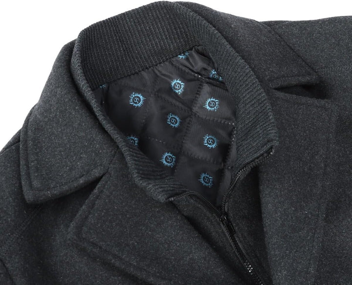 YOUTHUP Herren Mantel mit Steppweste Winter Wollmantel Wolle Freizeit Dicker Übergangsmantel Outdoor