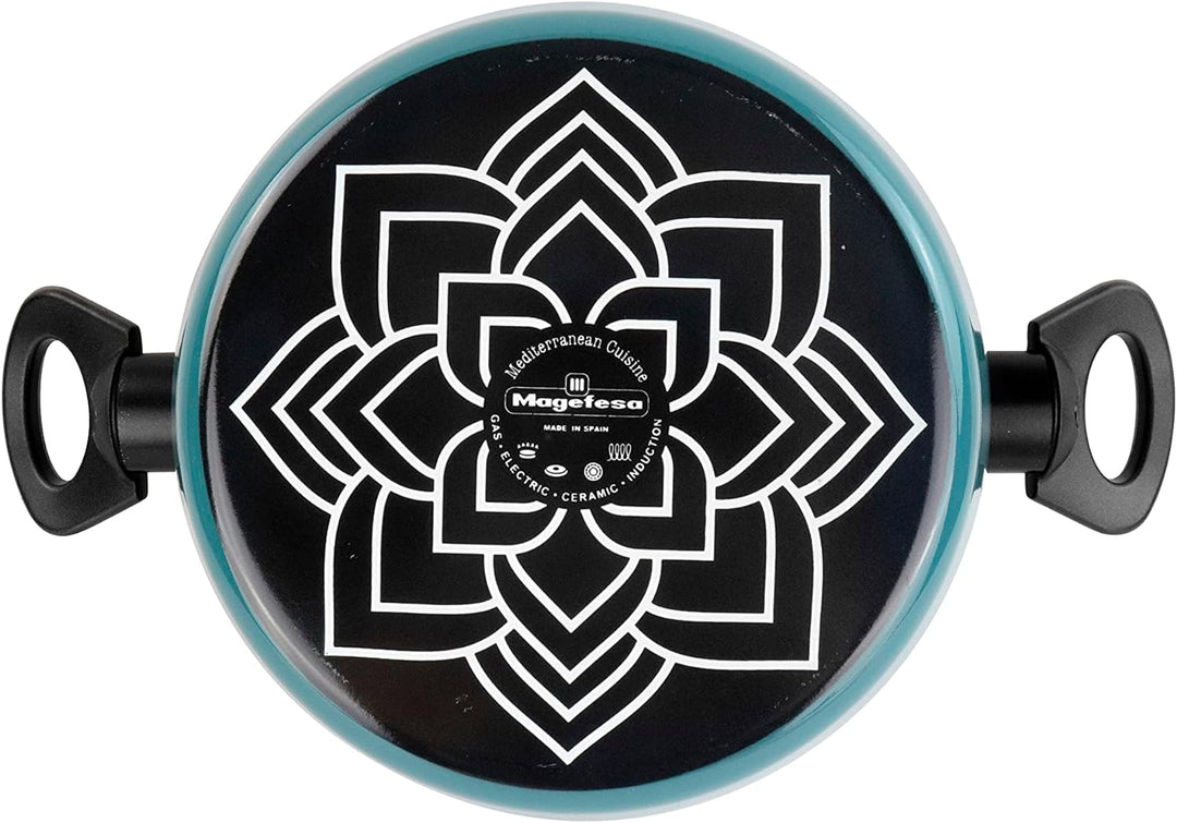 Magefesa Lotus Kochtopf, 20 cm, aus emailliertem Stahl, aussen, blau, antihaftbeschichtet, zweilagig