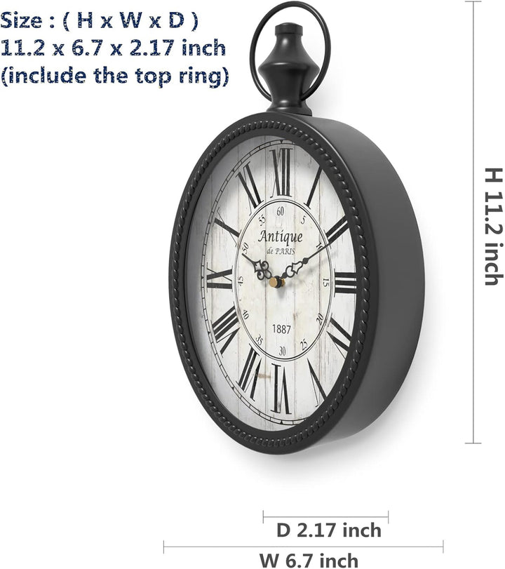 Menterry Europäischen Retro Oval Wanduhr, antike altmodische Design, Vintage-Stil, batteriebetrieben