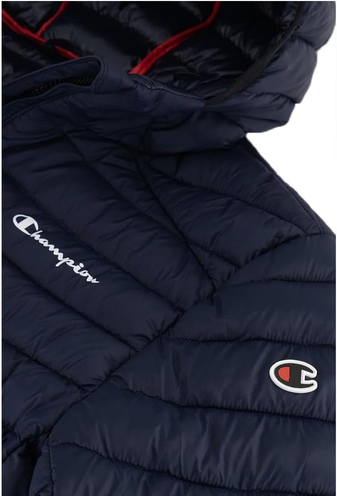 Champion Herren Legacy Outdoor Small Logo Hooded Wattierte Jacke L Schwarz, L Schwarz
