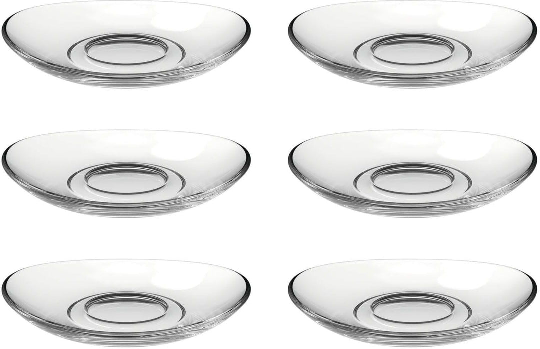 Leonardo Napoli Untertassen 6er Set, spülmaschinengeeignete Glas-Unterteller für Napoli Espresso-Tas