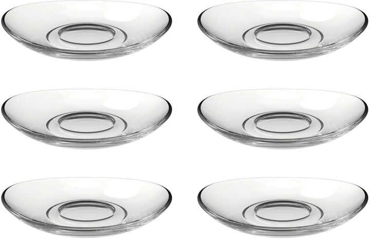 Leonardo Napoli Untertassen 6er Set, spülmaschinengeeignete Glas-Unterteller für Napoli Espresso-Tas