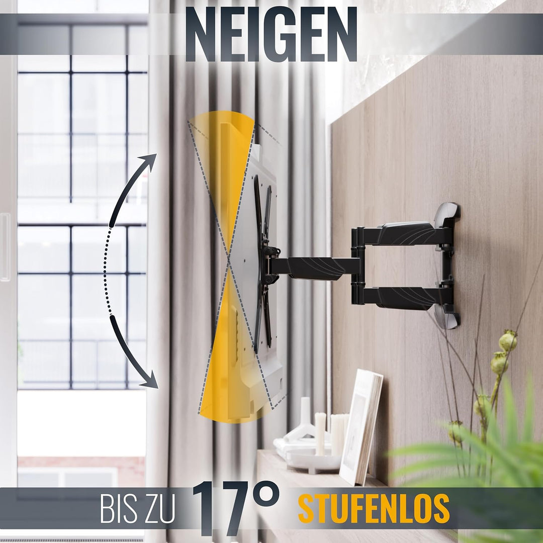 RICOO TV Wandhalterung Fernseher Schwenkbar Neigbar für 30-55 Zoll, Universal TV Halterung S5044, Fe