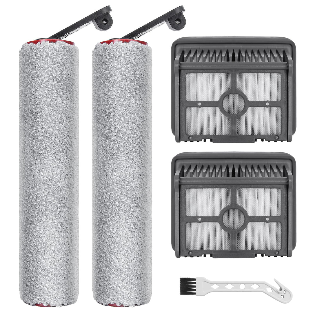 Bürstenrolle Filter Ersatzteile für Dreame, Mova M10 Nass-und Trockensauger，2 Bürstenrolle + 2 HEPA