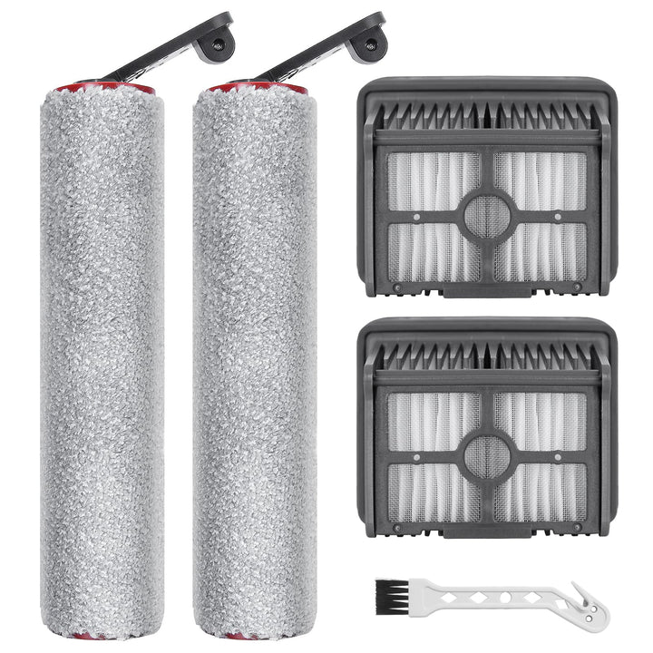 Bürstenrolle Filter Ersatzteile für Dreame, Mova M10 Nass-und Trockensauger，2 Bürstenrolle + 2 HEPA