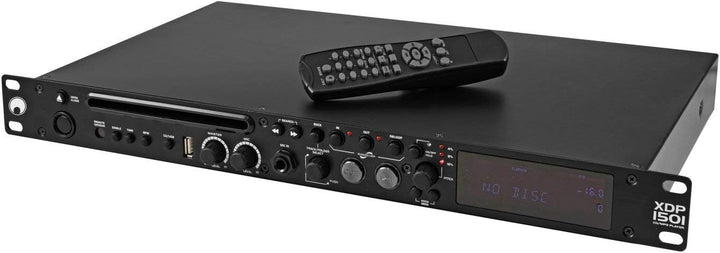 OMNITRONIC XDP-1501 CD-/MP3-Player | 1 HE flacher CD-/MP3-Player mit USB-Port, Mikrofon-Eingang und