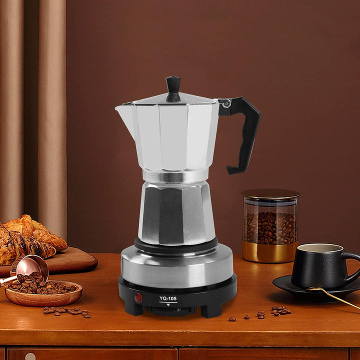 Mini Heizplatte Elektrische Mini Single Hot Plate Espresso Herd 500W 6 Tassen (Espresso Maker mit He